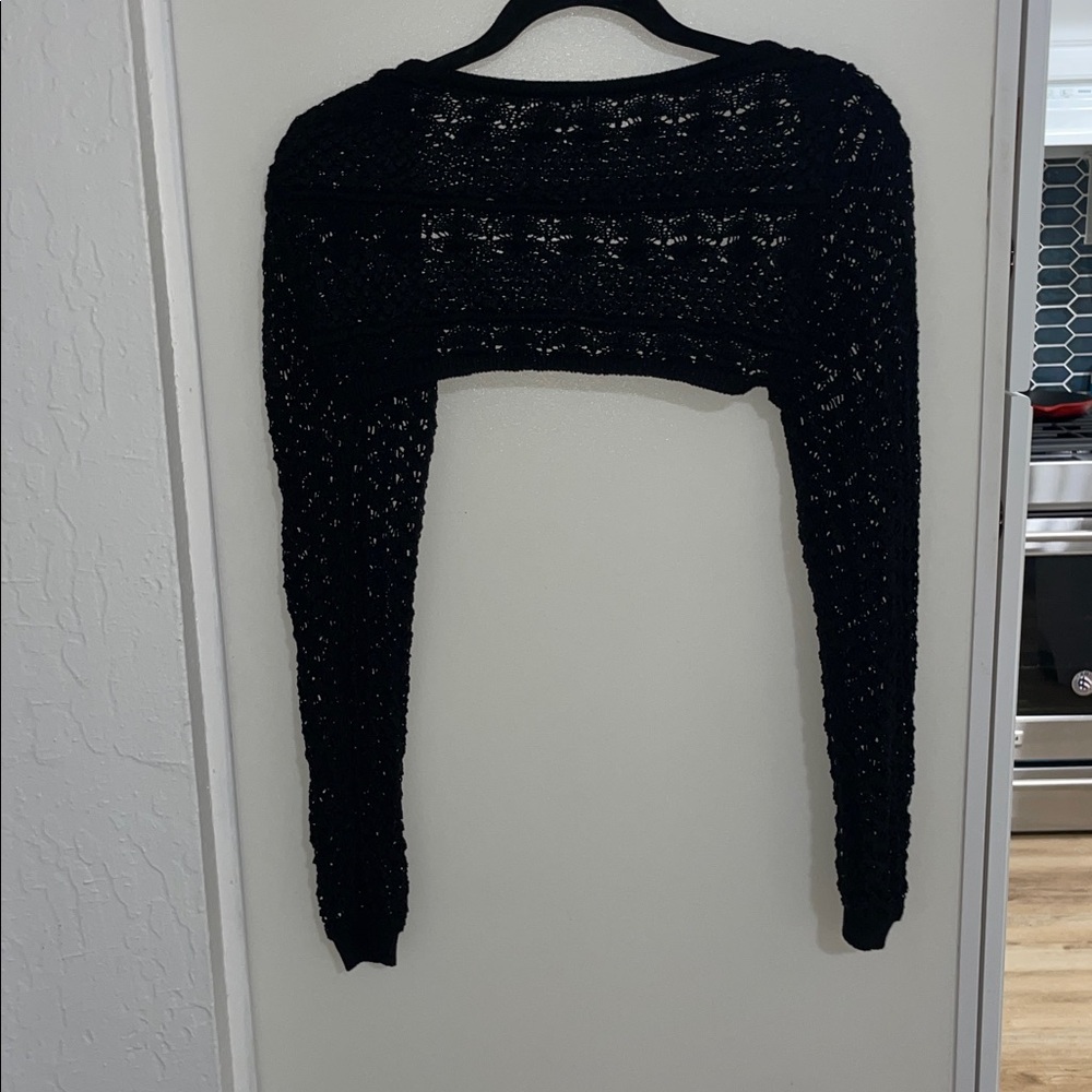Cotton:On Black Open-Knit Shrug or Cropped Arm Sweater | XS/S - Picture 3 of 5